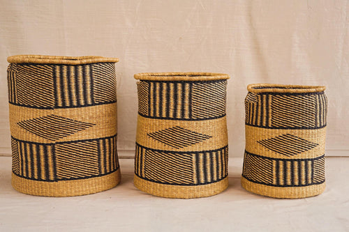 Handwoven Bolga Storage Basket (Laundry) with complimentary linings