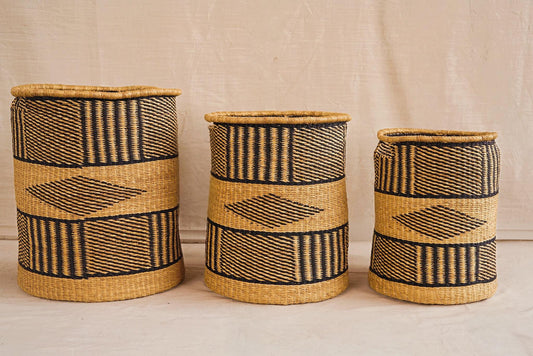 Handwoven Bolga Storage Basket (Laundry) with complimentary linings