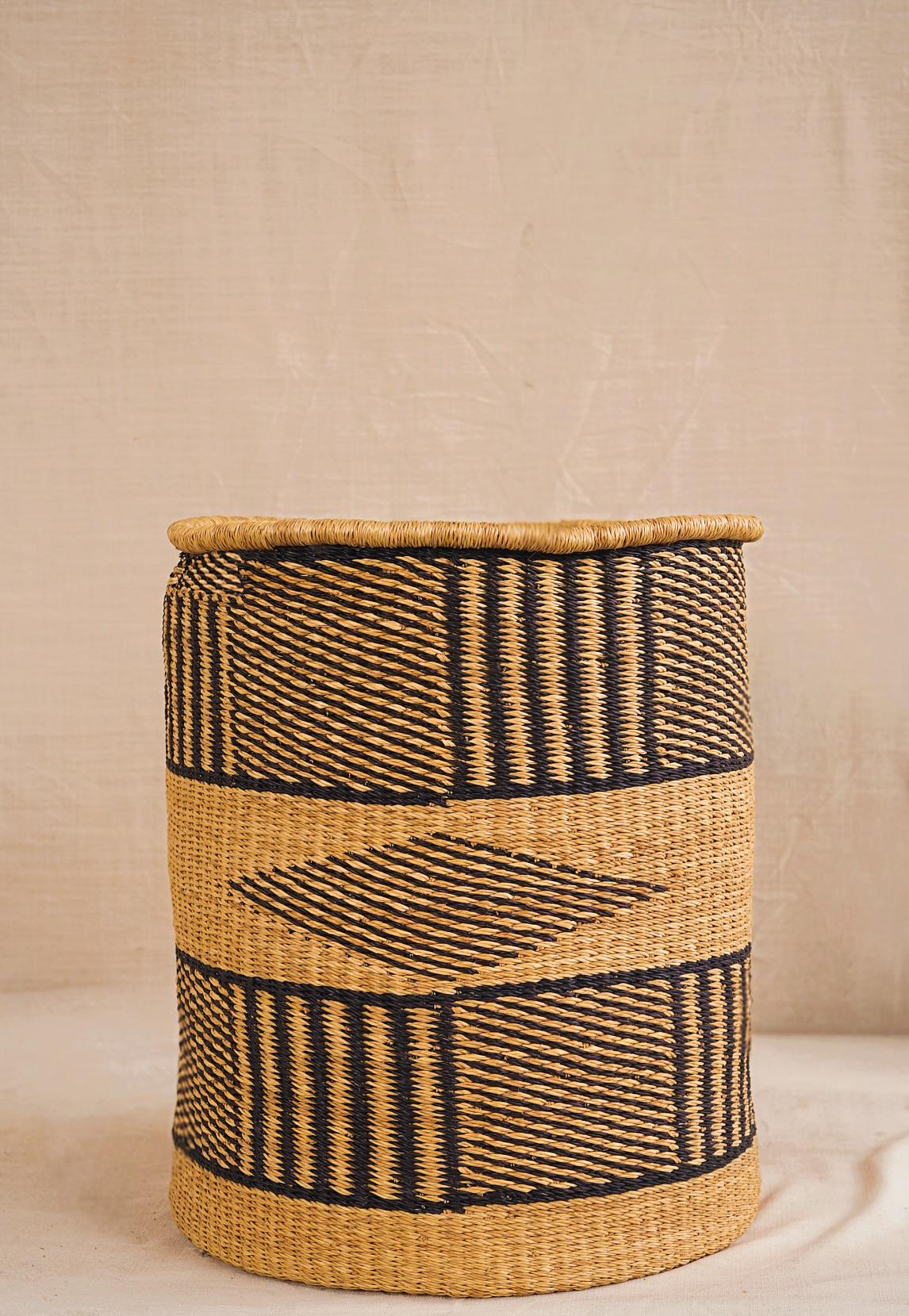 Handwoven Bolga Storage Basket (Laundry) with complimentary linings