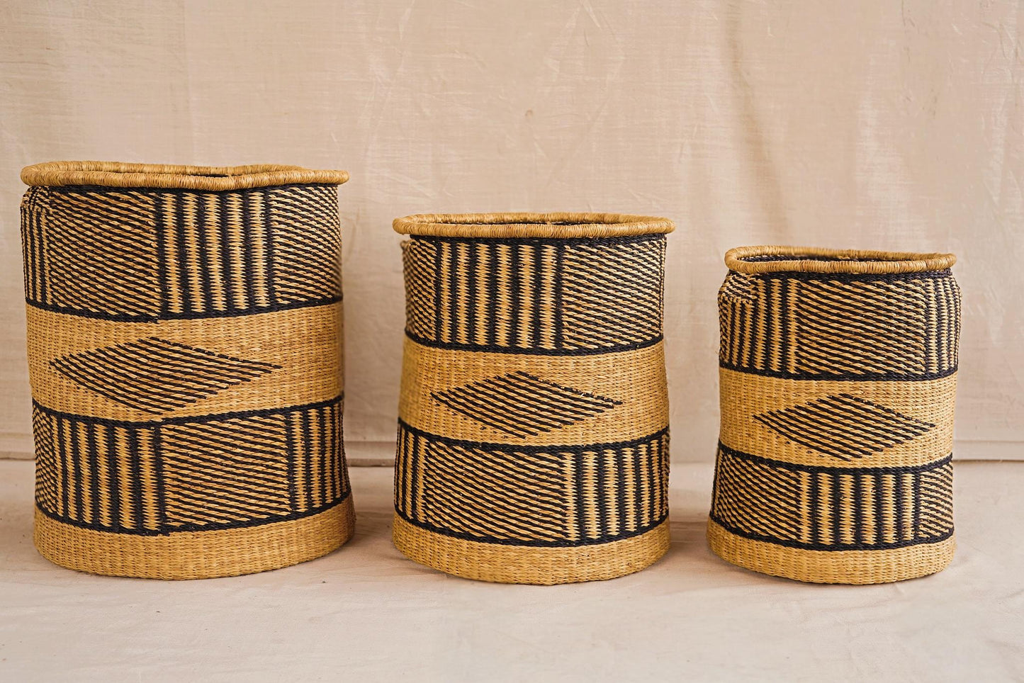 Handwoven Bolga Storage Basket (Laundry) with complimentary linings