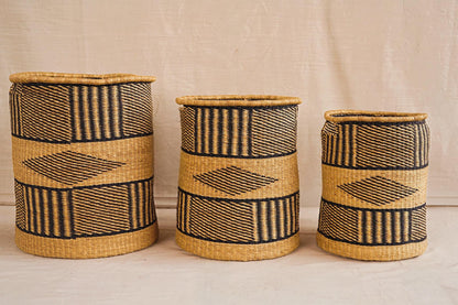 Handwoven Bolga Storage Basket (Laundry) with complimentary linings